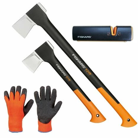 FISKARS Set Spaltaxt X21 - L + X11 - S + Xsharp Schärfer + Handschuhe FISKARS Set Spaltaxt X21 - L + X11 - S + Xsharp Schärfer + Handschuhe -FISKARS Shop 25801247 1