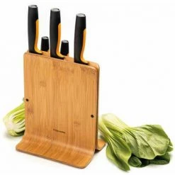 FISKARS Messerblock Mit 5 Messern Bambus "Functional Form"
