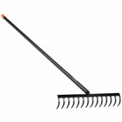 Fiskars 135715 Rechen Mit 14 Zinken Breite: 36 Cm Gehärtete Karbonstahlzinken/Aluminiumstiel